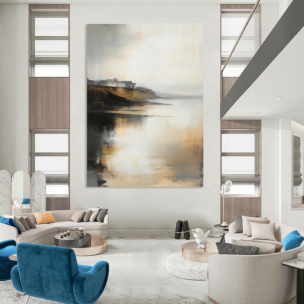 Coastal Abstract Landscape for Nautical - Themed Home & Relaxing Beach House STSC589