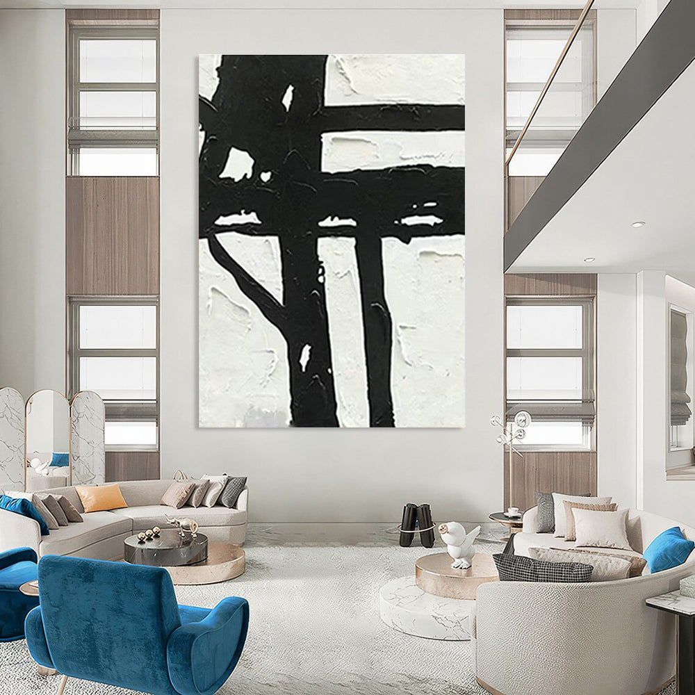 Black - White Abstract Pattern Art for Office & Living Room DLZ0435