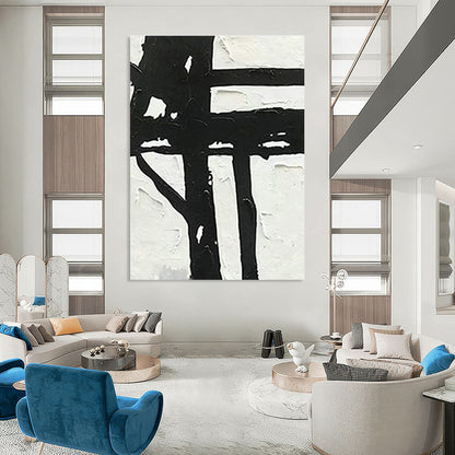 Black - White Abstract Pattern Art for Office & Living Room DLZ0435