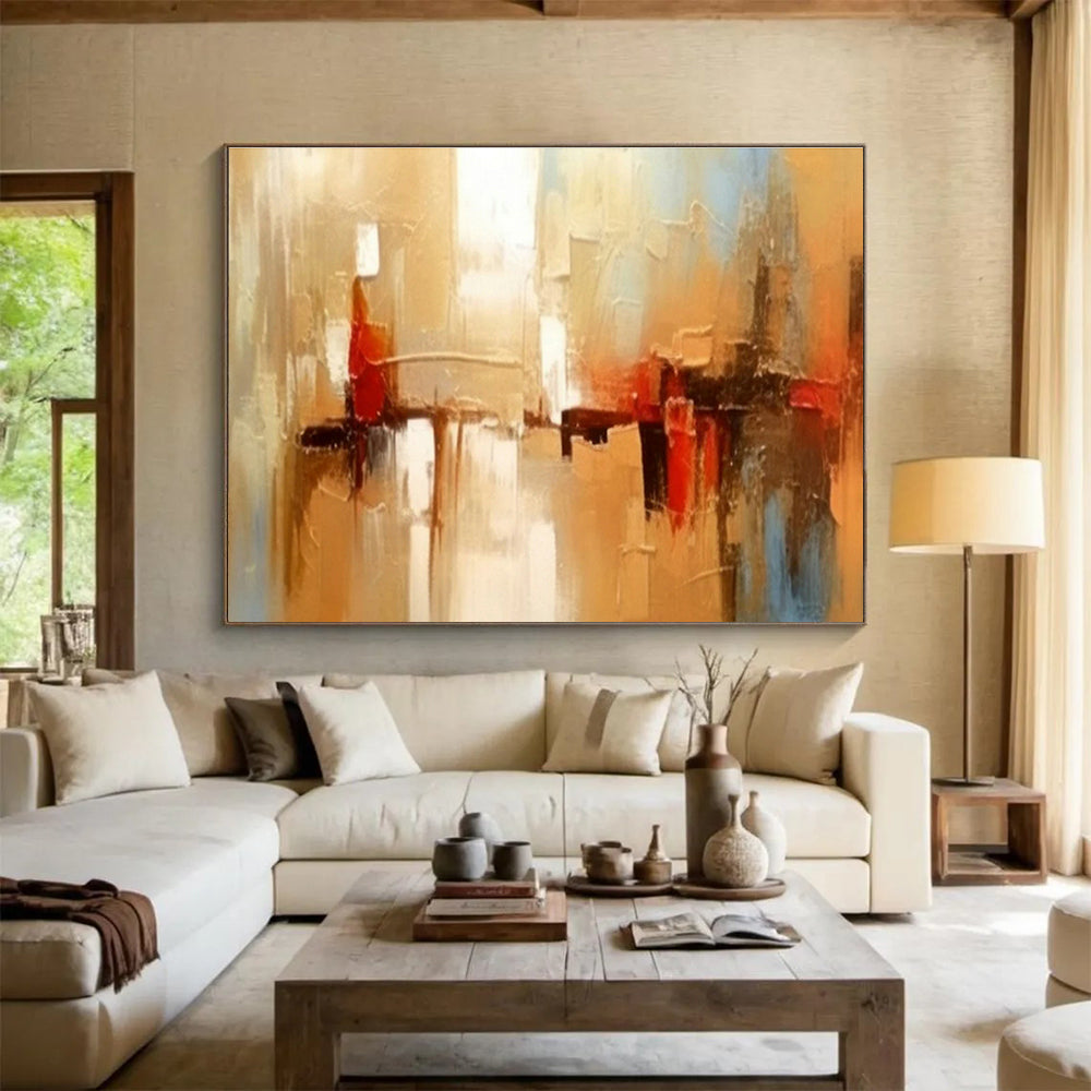 Warm - Toned Urban Abstract Art for Industrial Loft Home Offices DLZ2662