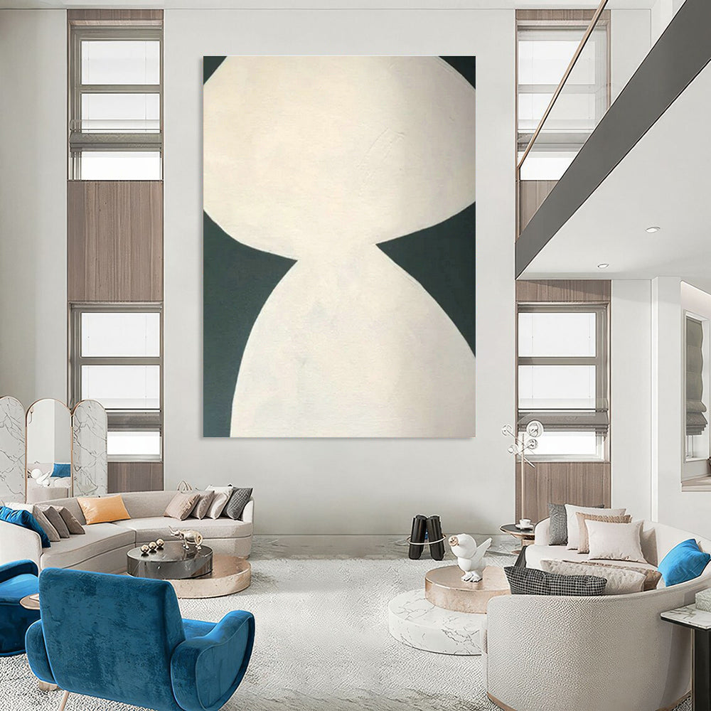 White - Green Geometric Art for Scandinavian Home & Eco - Friendly Art Space DLZ1896