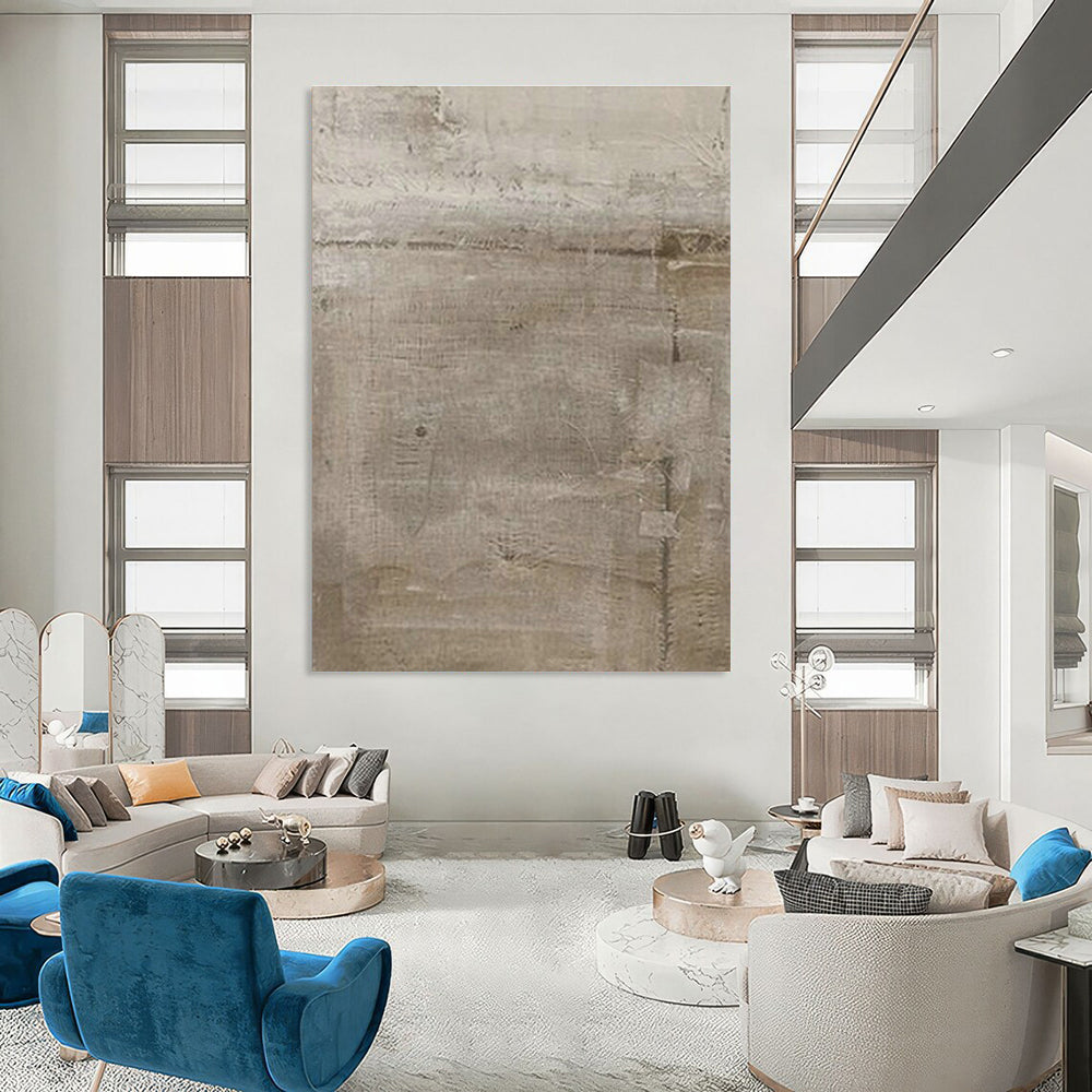 Light Brown Textured Art for Bohemian Living Room & Rustic Art Studio DLZ1877