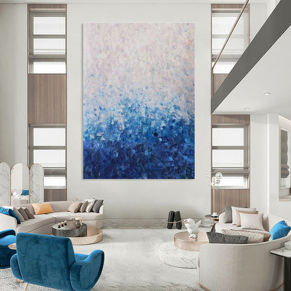 Gradient Blue Abstract Art for Coastal Bedroom & Meditation Space DLZ1357