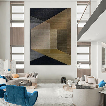 Earth - Tone Geometric Art for Rustic Home Living Room & Eco - Friendly Boutique DLZ1522