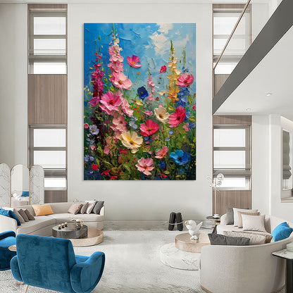 Vivid Wildflower Field Art for Garden Pavilion & Bedroom DLZ2294