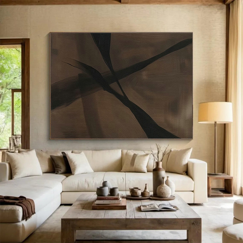 Brown - Black Abstract Art for Industrial - Style Loft Spaces DLZ2527