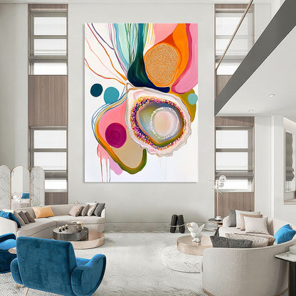 Vibrant Oyster Abstract Art for Dining Room & Sunroom STSC665