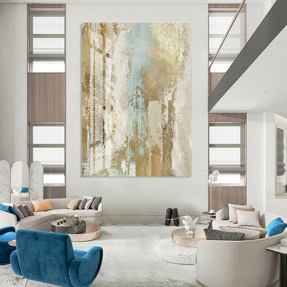 Brown - Blue Abstract Art for Vintage Café & Eclectic Home DLZ0677