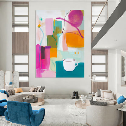 Abstract Still Life with Cup for Cozy Kitchen & Art - Filled Café STSC787