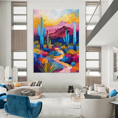 Vibrant Desert Landscape Art for Southwest - Style Home & Adventure - Themed Lounge DLZ2256