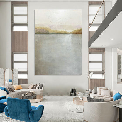 Serene Lake View Art for Lakeside Retreat Lobby & Minimalist Bedroom DLZ2211