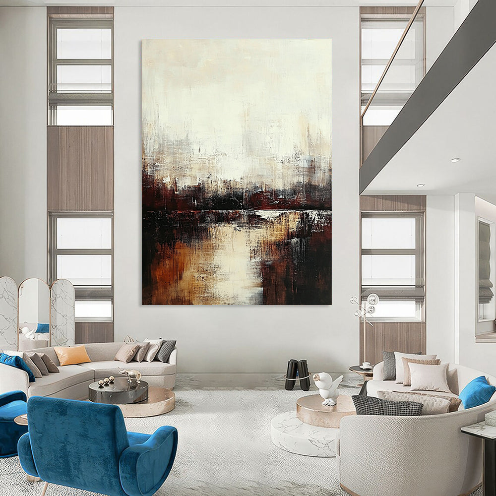Neutral Tones Abstract Cityscape Art for Office & Study STSC724