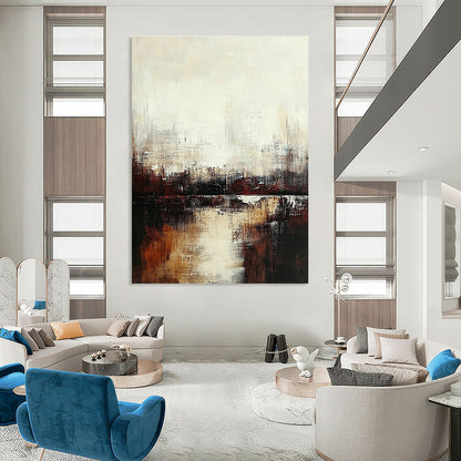 Neutral Tones Abstract Cityscape Art for Office & Study STSC724