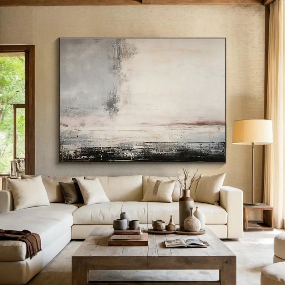 Gray - Pink Abstract Art for Modern - Chic Powder Rooms DLZ2430
