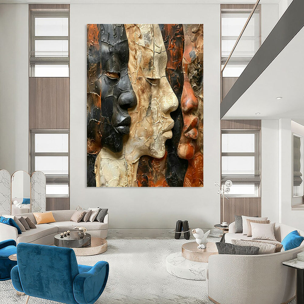 Face Relief Art for Cultural Gallery & Eclectic Home Foyer DLZ1711