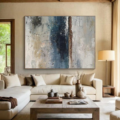 Blue - Brown Abstract Art for Industrial - Style Home Office Studios DLZ2677