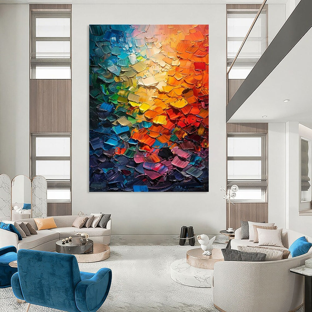 Color Palette Knife Abstract Art for Creative Studio & Modern Art Bar DLZ2255