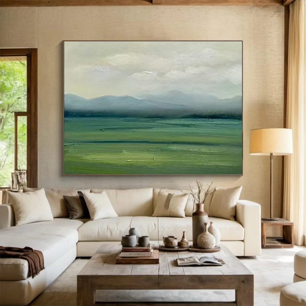 Misty Landscape Oil Painting for Nature - Inspired Bedrooms DLZ2485