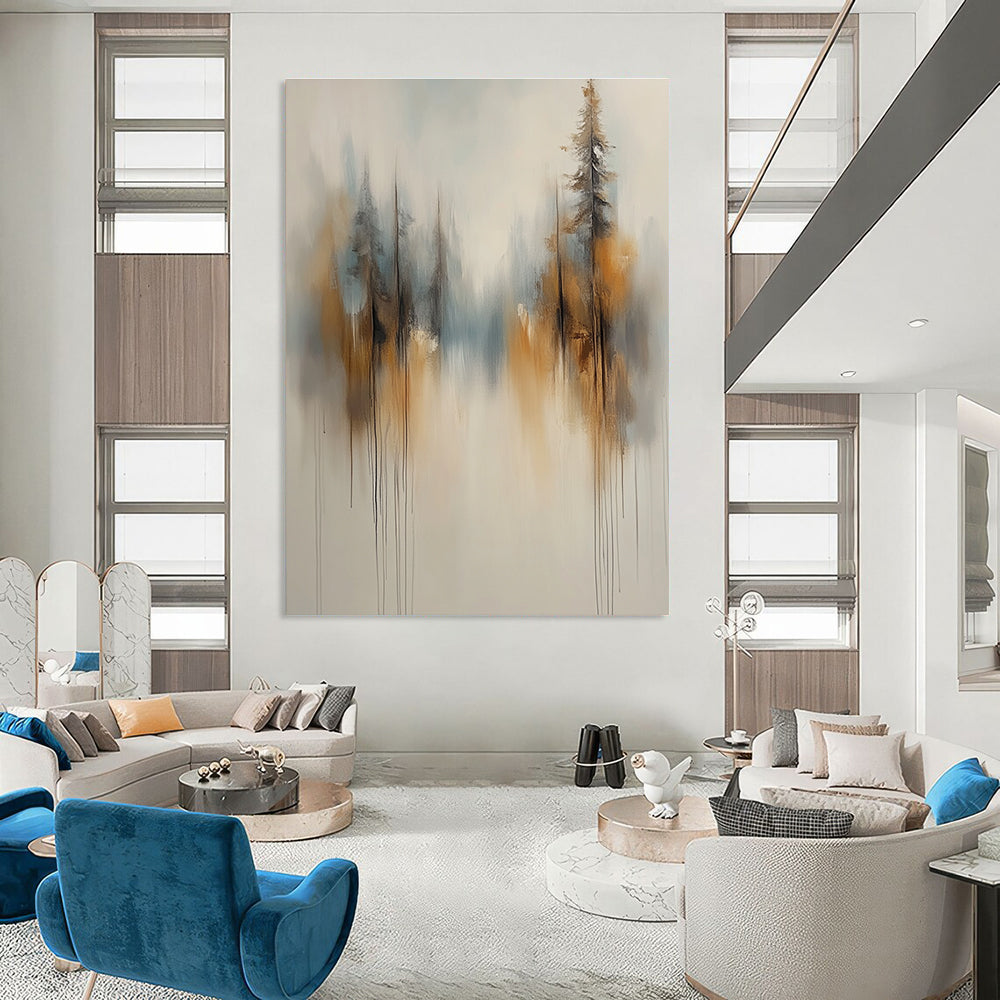 Misty Forest Trees Abstract Art for Bedroom & Meditation Room STSC710