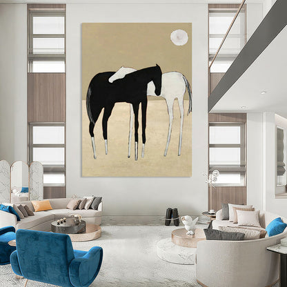 Minimalist Horse Art for Scandinavian Living Room & Equestrian - Inspired Studio DLZ1417
