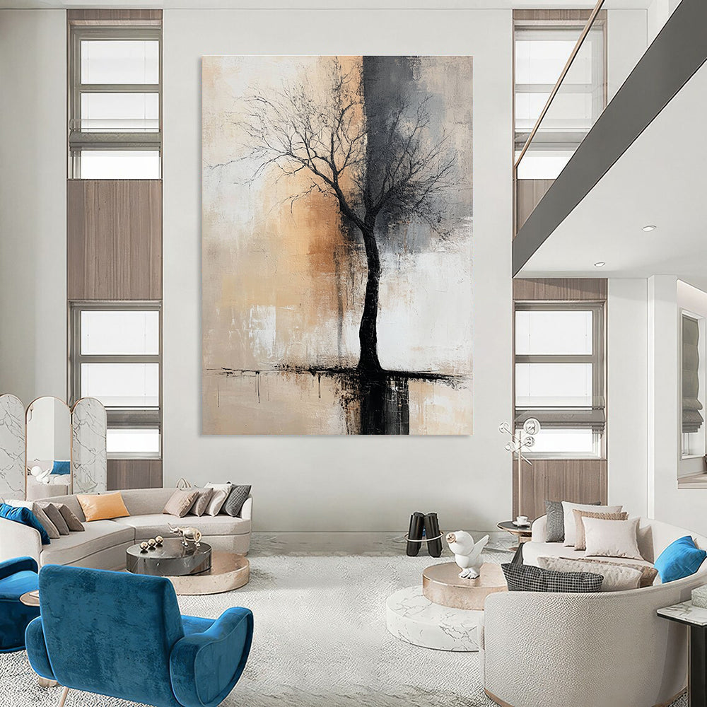 Bare Tree Abstract Reflection for Minimalist Bedroom & Nature - Inspired Office STSC492