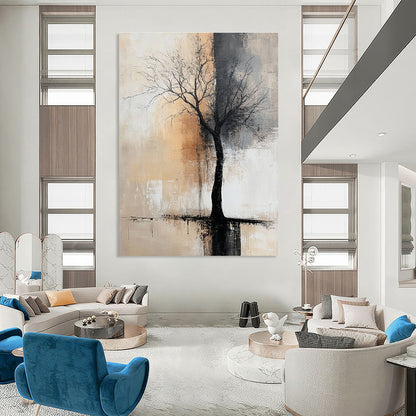 Bare Tree Abstract Reflection for Minimalist Bedroom & Nature - Inspired Office STSC492