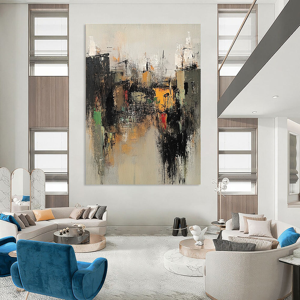 Impressionistic Cityscape Art for Living Room & Office STSC660