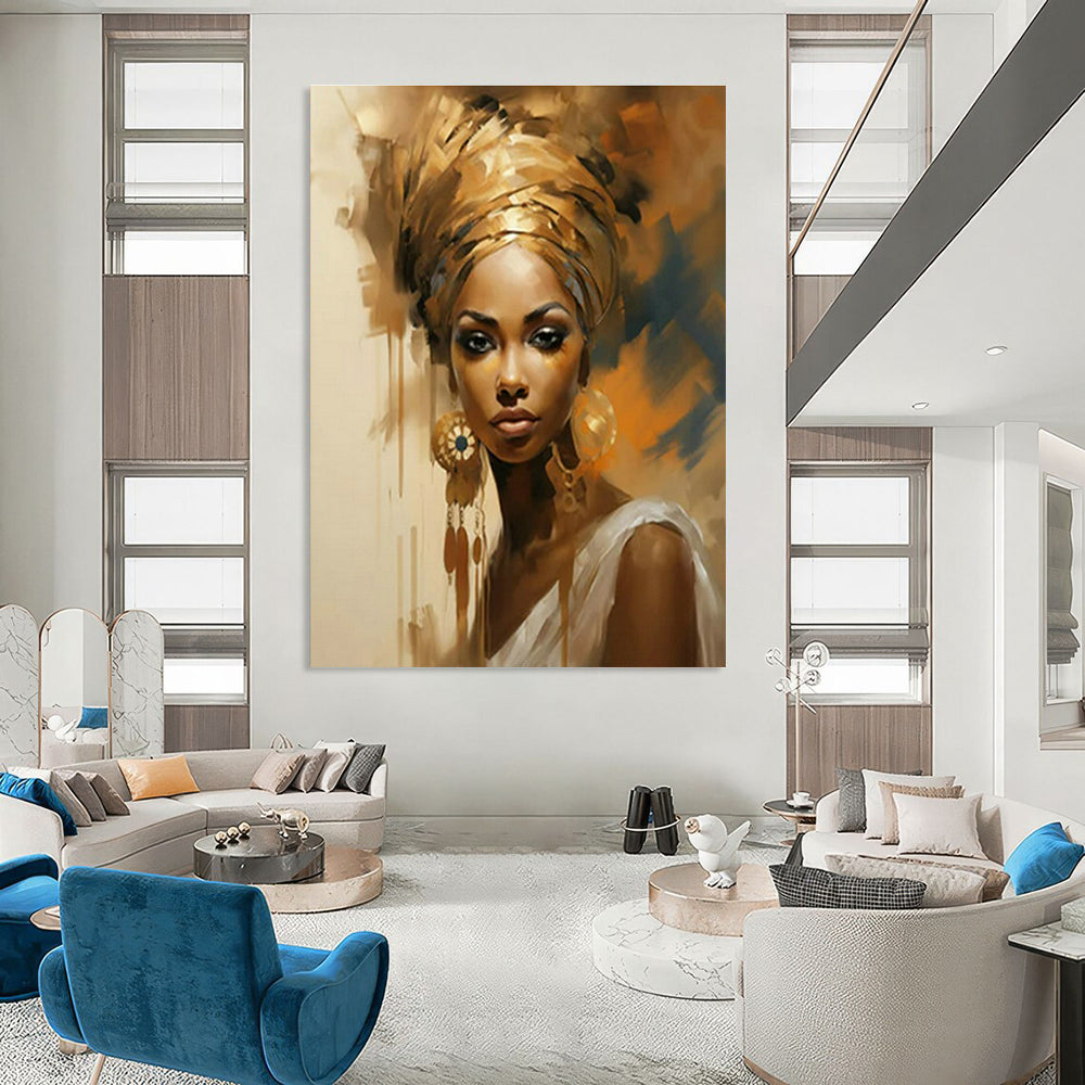 Female Portrait Oil Painting for Elegant Dressing Room & Cultural Center Exhibit DLZ1717