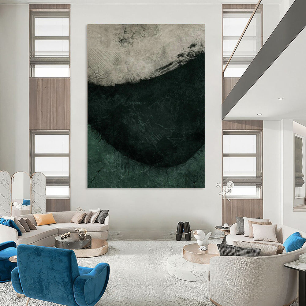 Textured Green Abstract Art for Nature - Inspired Spa & Industrial - Style Lounge DLZ1386