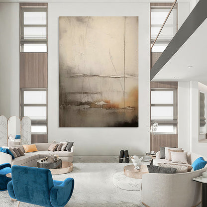 Gray - White Abstract Art for Scandinavian - Style Nursery & Calming Wellness Spa DLZ1583