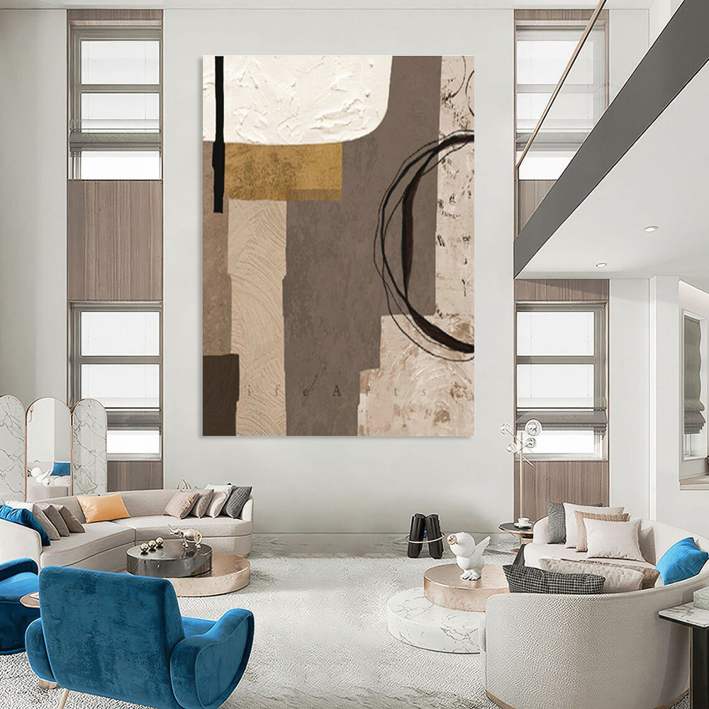 Collage - Style Abstract Art for Artsy Bookstore & Vintage - Inspired Home DLZ2216