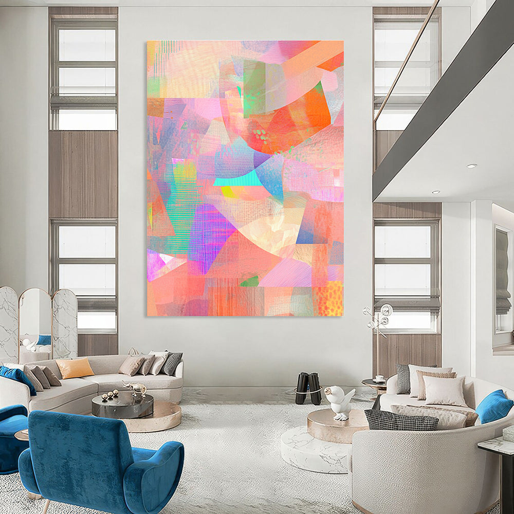 Pastel Color Collage Abstract for Girly - Chic Bedroom & Art Gallery Pop - Up STSC477