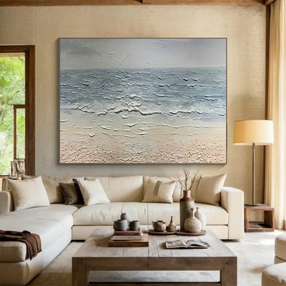 Textured Beach Scene Art for Coastal Home Entryway Accents DLZ3249