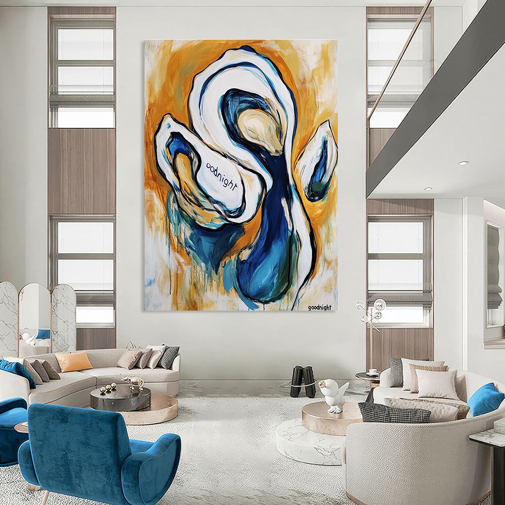 Playful Oyster Abstract for Seafood Restaurant & Coastal Living Room STSC272