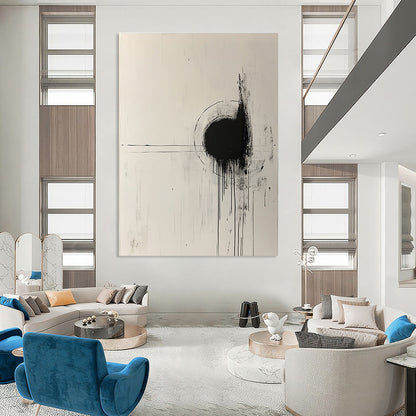 Black and White Drip Abstract for Modern Art Gallery & Edgy Urban Loft STSC568