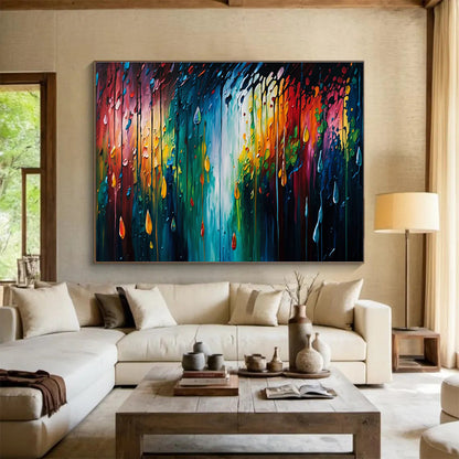 Colorful Raindrop Oil Painting for Creative Studio Break Areas DLZ3251