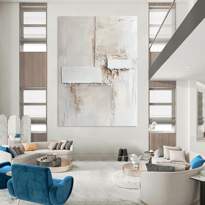 Textured White Abstract for Contemporary Art Gallery & Minimalist Spa STSC1157