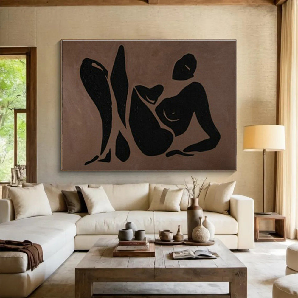 Black Figure Silhouette Art for Modern Art Studio Galleries DLZ3127