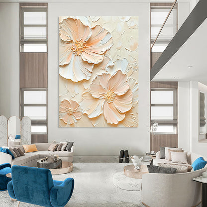 Peach - Colored Flower Art for Bohemian Living Room & Summer Wedding Venue DLZ1396