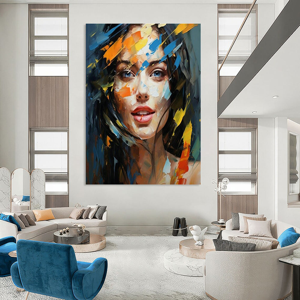 Colorful Woman’s Portrait Art for Fashion - Forward Home Dressing Room & Artistic Makeup Studio DLZ1538