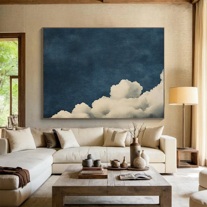 Minimalist Clouds Art for Scandinavian - Style Bedroom & Meditation Space SC523