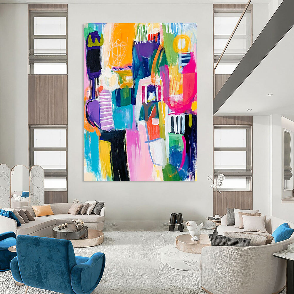 Vibrant City Abstract Art for Dining Room & Sunroom STSC678