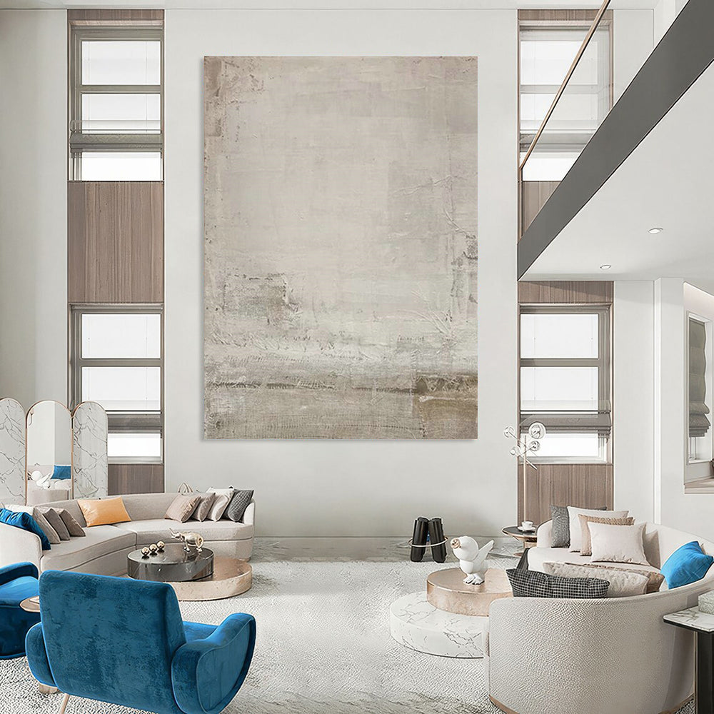 Light Gray Abstract Art for Calming Home Bedroom Ceiling Accents DLZ0186