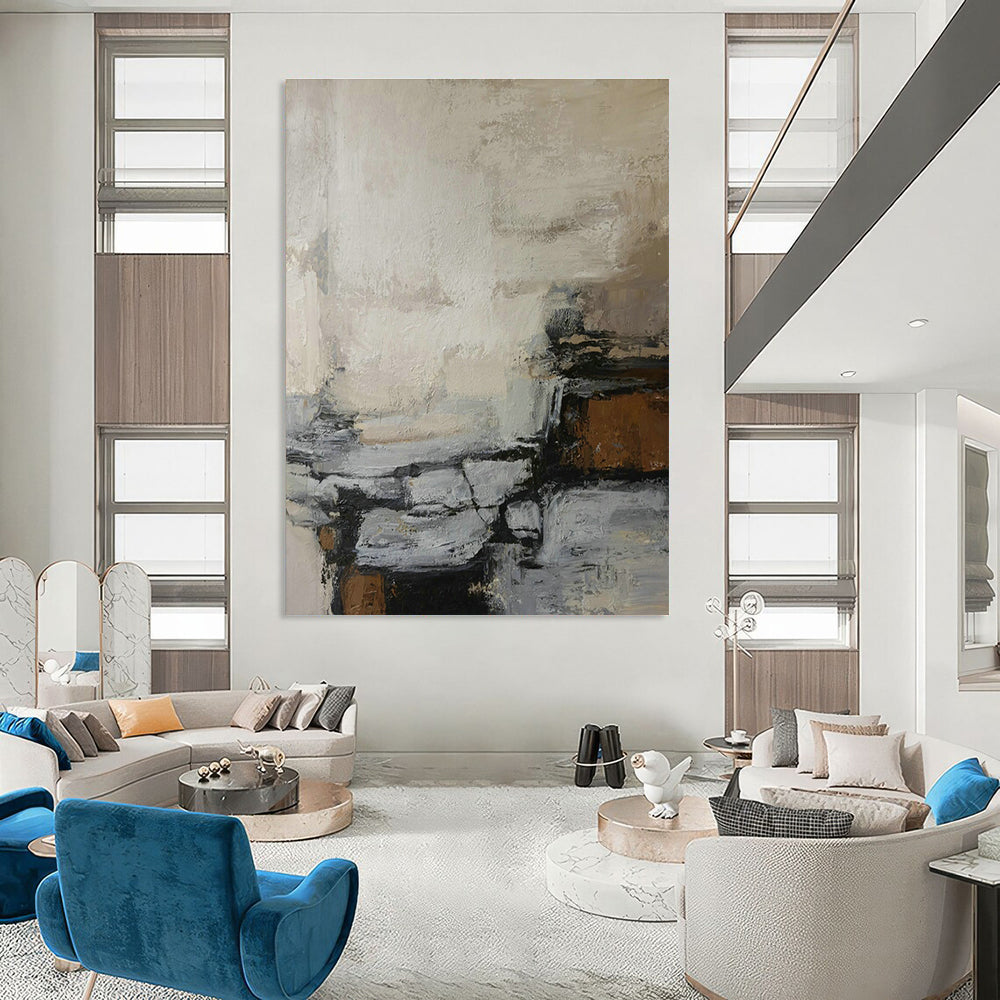 Neutral Toned Abstract Art for Bedroom & Home Office DLZ0396