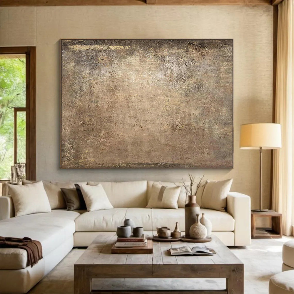 Brown - Tan Textured Abstract for Industrial - Style Café DLZ2983