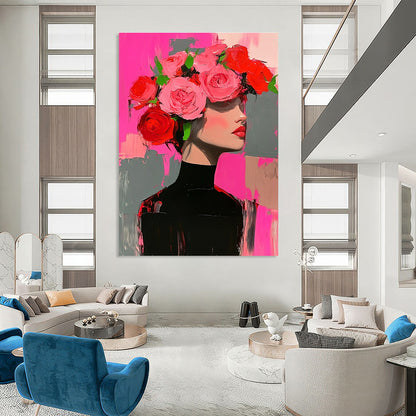 Floral - Headed Woman Art for Fashion Boutique & Art - Loving Living Room STSC1392