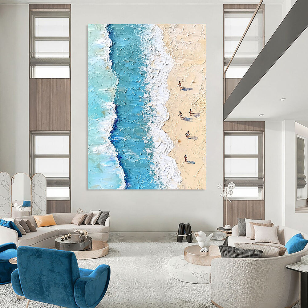 Textured Beach Scene for Coastal Home Office & Family Vacation Home STSC854