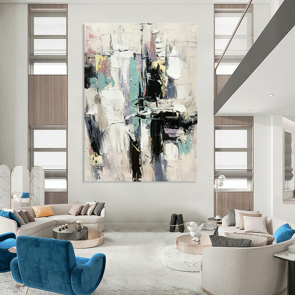 Colorful Block Abstract Art for Living Room & Art Studio DLZ0498