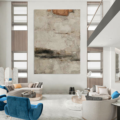 Light Gray Abstract Art for Minimalist Home Library Corners DLZ0183