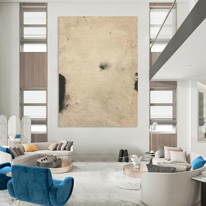 Beige Abstract Spots Art for Bohemian Café & Minimalist Bedroom DLZ2073